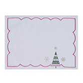 Jogo Americano Retangular com Árvore de Natal Branco e Vermelho 45cm - Ela Decora